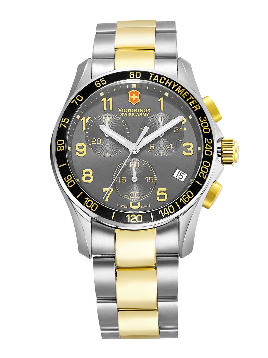 

Victorinox Men Dial & Stainless Steel Bracelet Style Straps Analogue Watch 241170, Black
