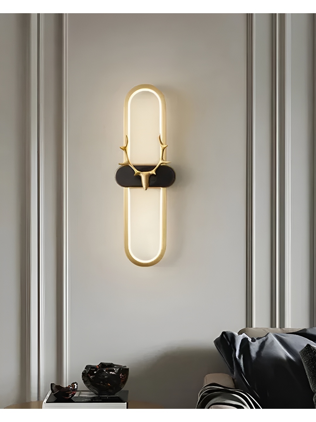 

THEDECORKART Gold Toned Quirky Cylindrical Shaped Table Lamp