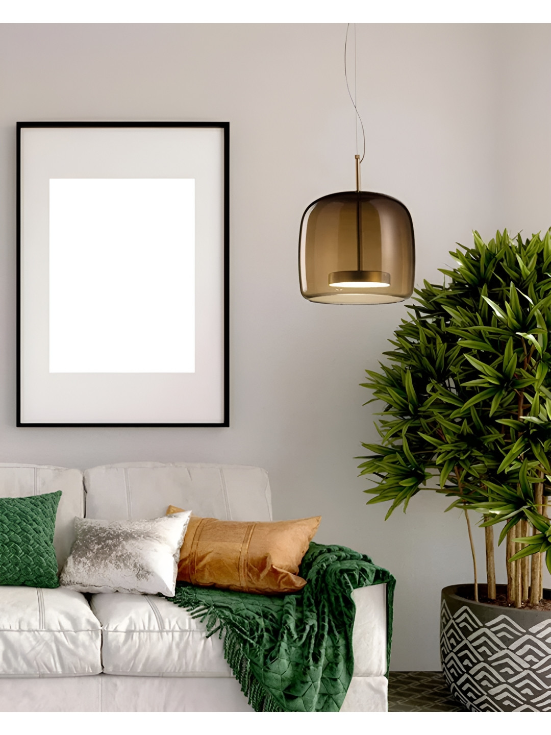 

THEDECORKART Brown Glass Ceiling Lamp