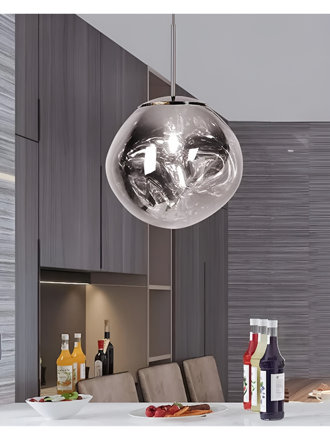 

THEDECORKART Grey Metal Ceiling Lamp