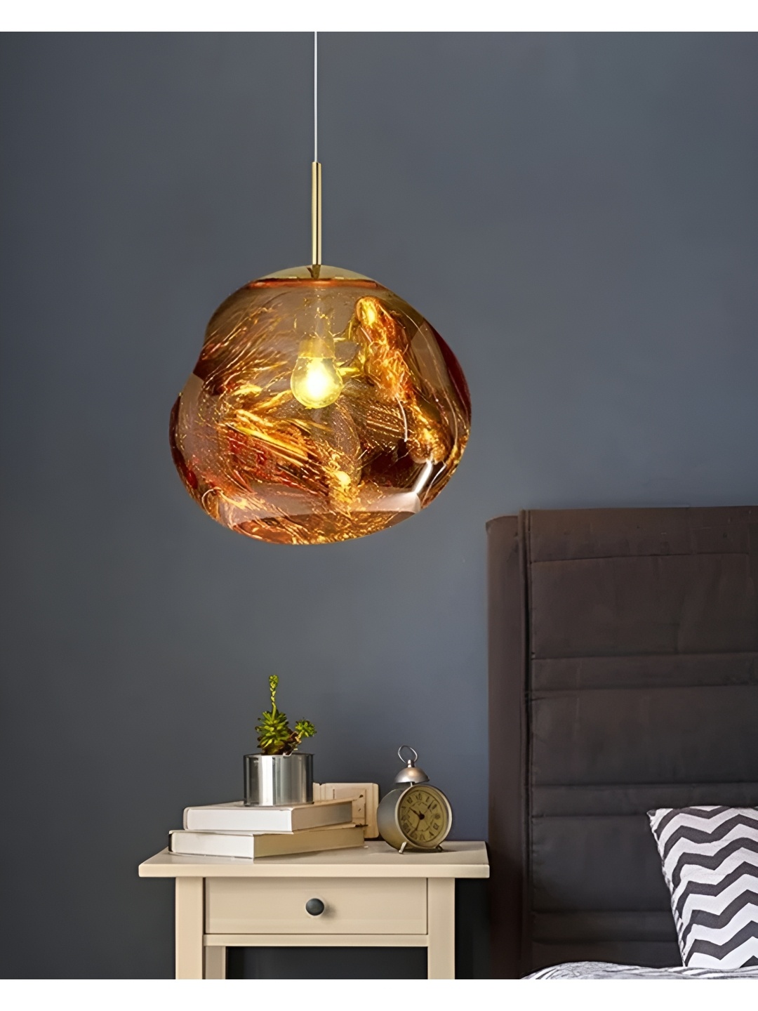

THEDECORKART Yellow Metal Ceiling Lamp