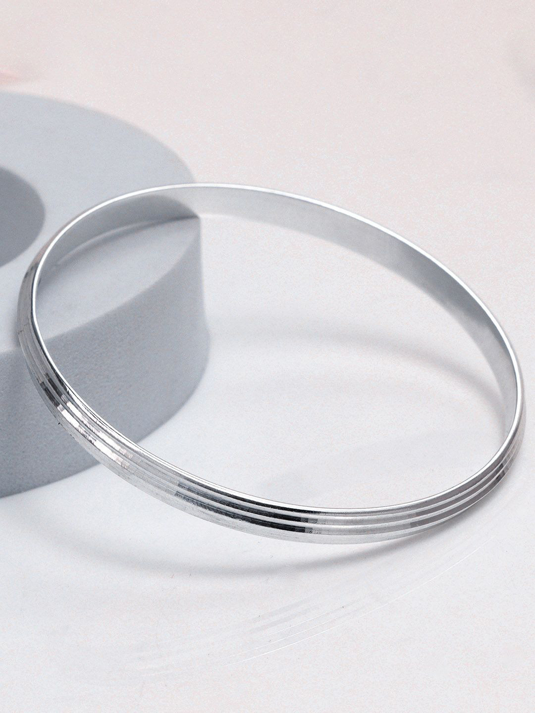 

LeCalla Men 925 Sterling Silver Rhodium Plated Bangle Style Bracelet