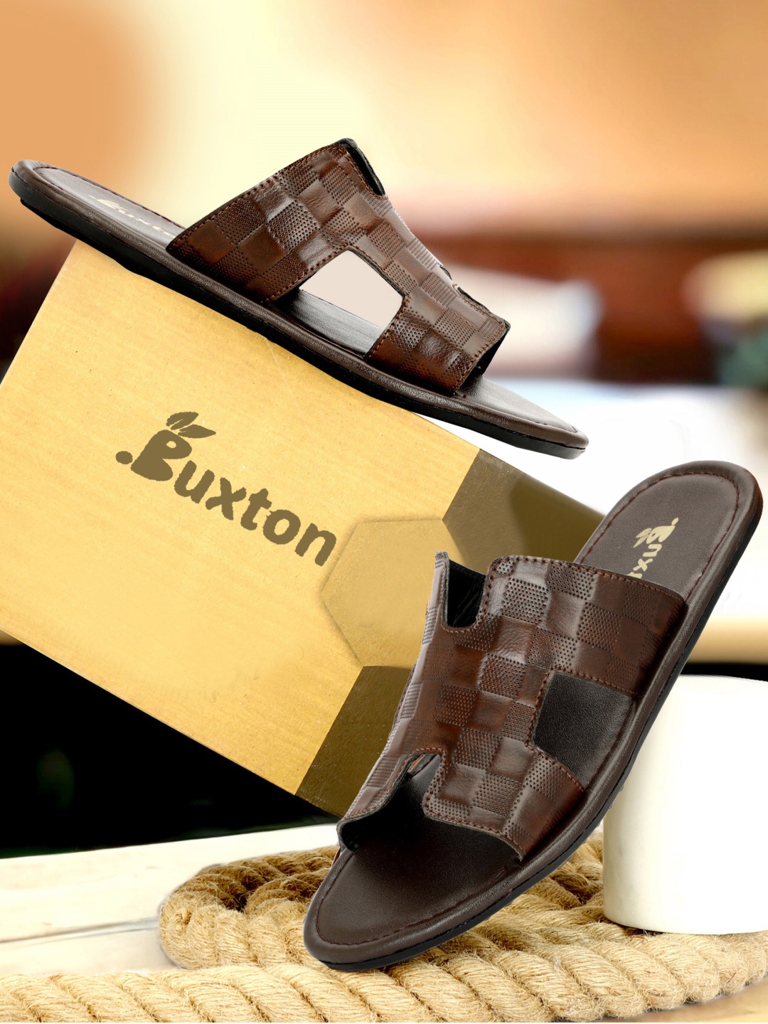 

Buxton Men Open Toe Comfort Sandals, Brown