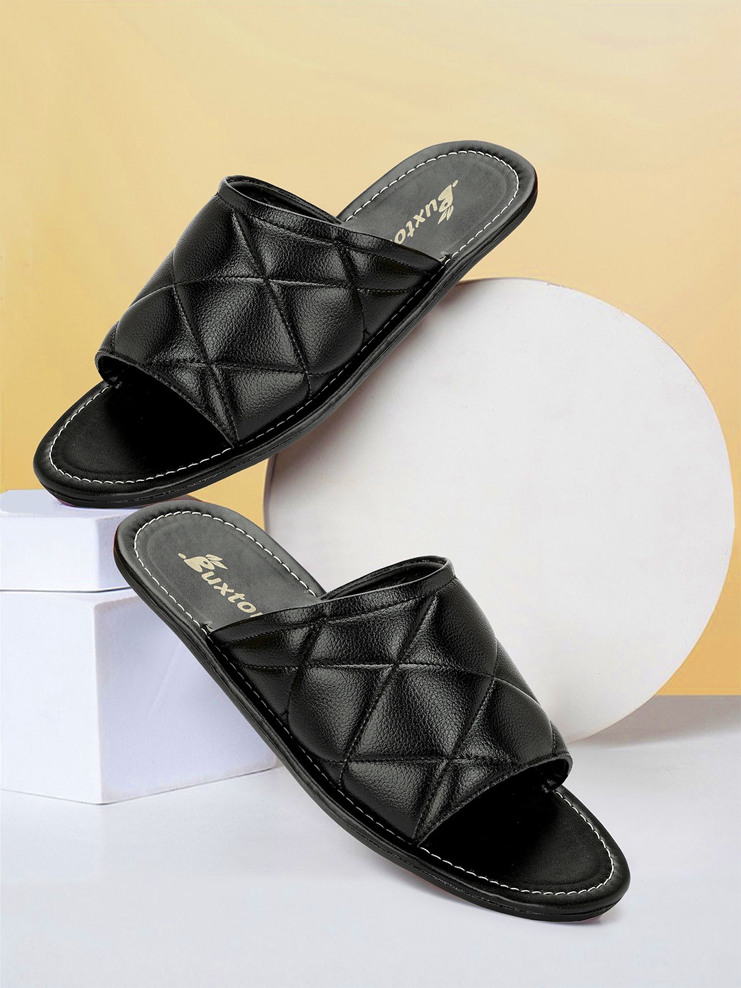 

Buxton Men Open Toe Comfort Sandals, Black