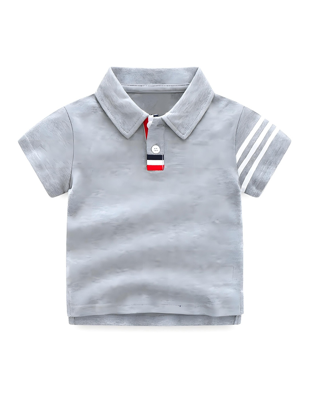 

BAESD Kids Striped Polo Collar T-shirt, Grey