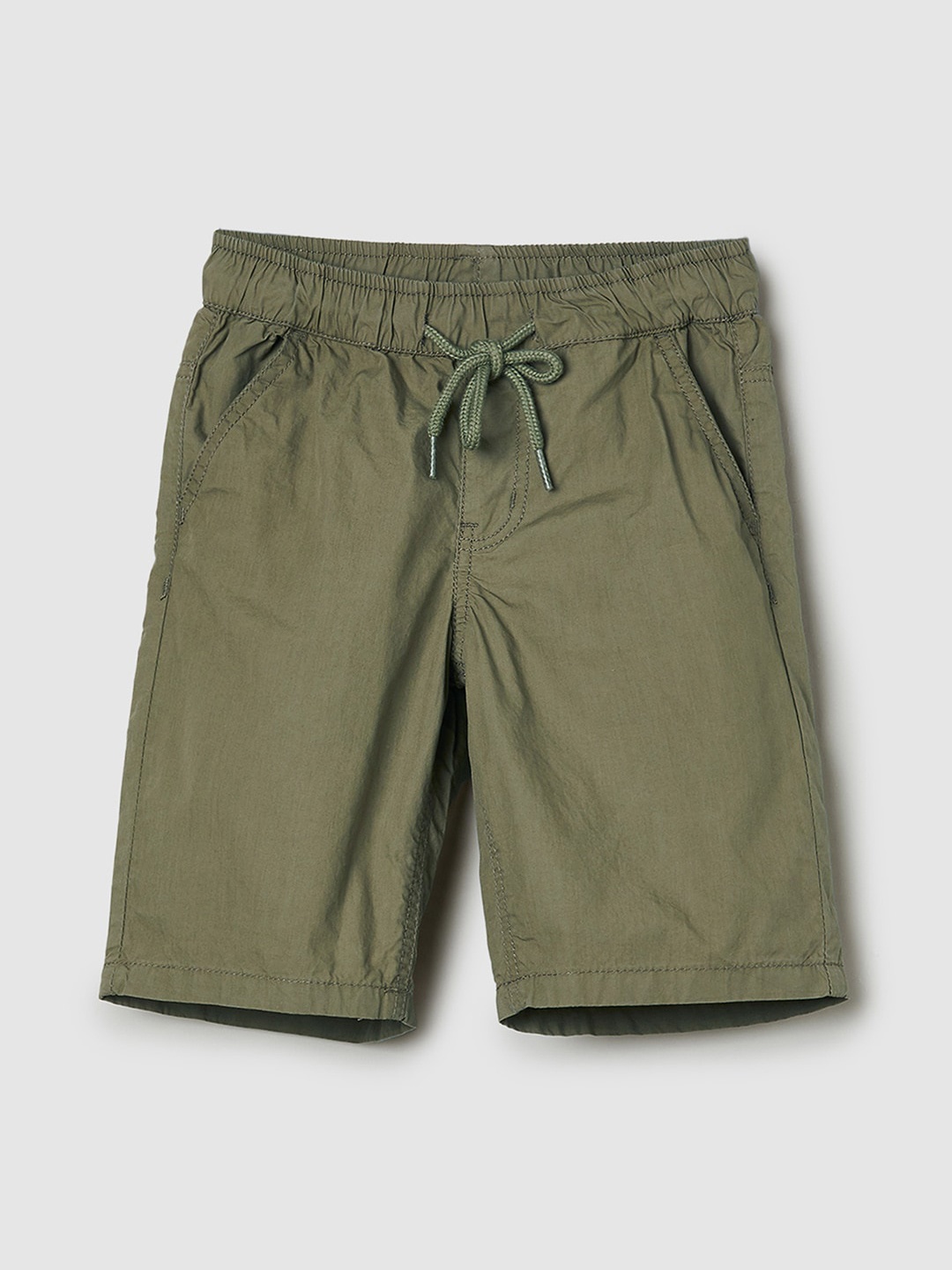 

max Boys Mid-Rise Pure Cotton Shorts, Green
