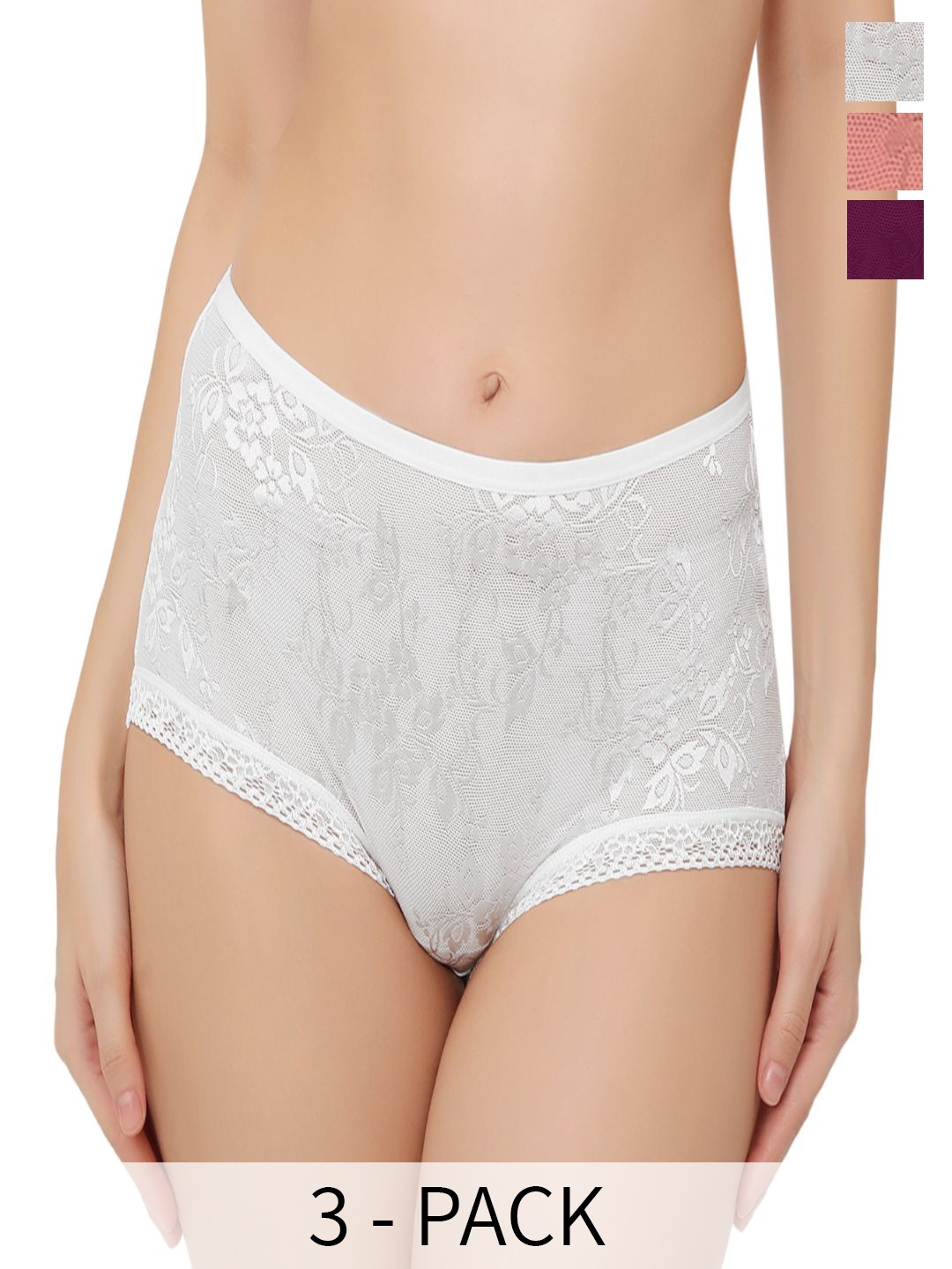 

Bella Voste Pack Of 3 Self Design Anti-Odour Hipster Briefs, Peach