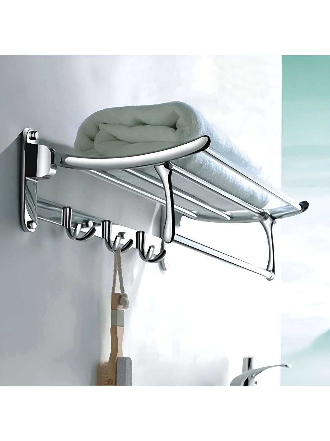 

Plantex Silver-Toned Stainless Steel Glossy Contemporary Towel Rod