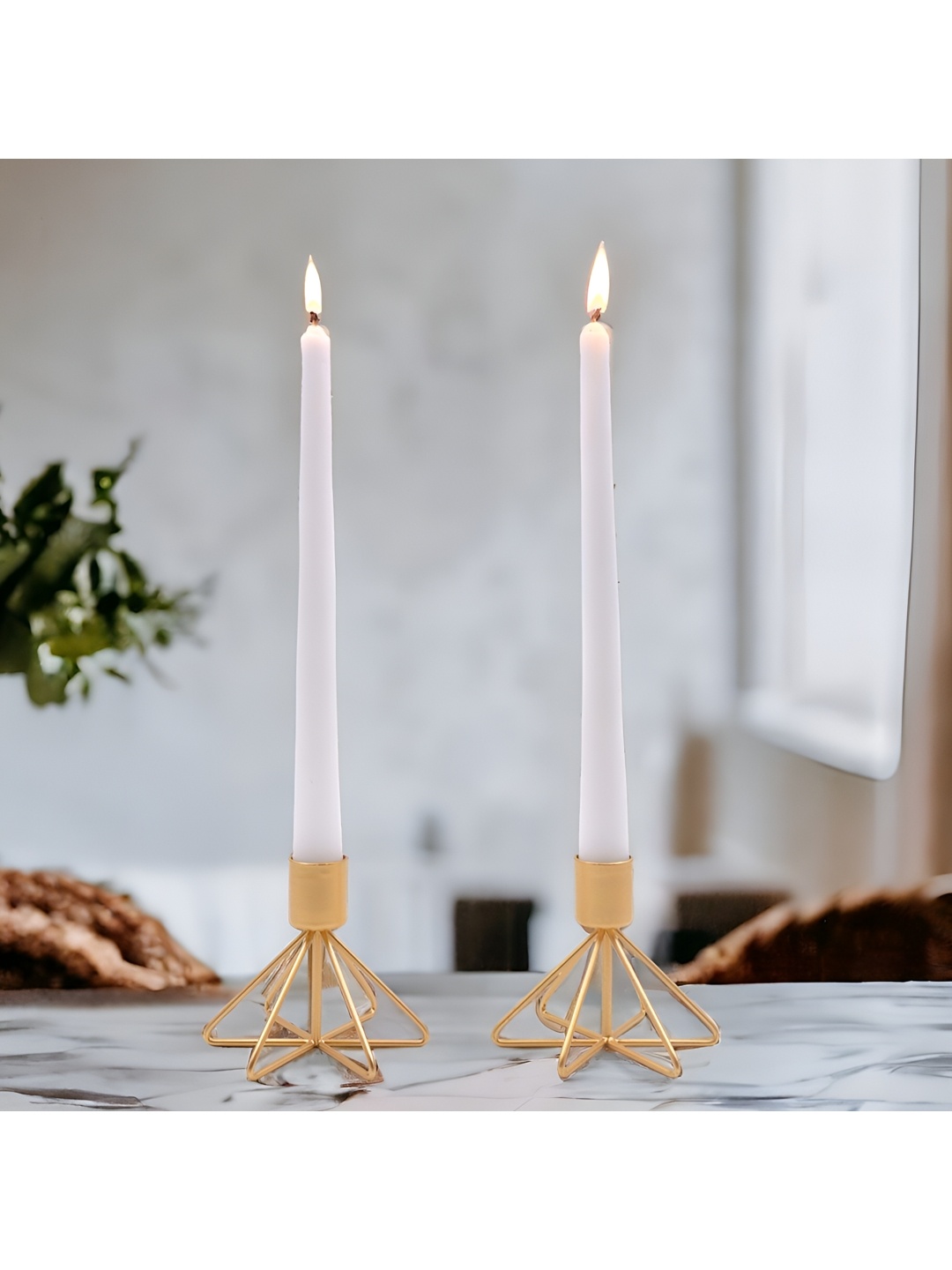 

HOSLEY Gold-Toned Metal Candle Holder