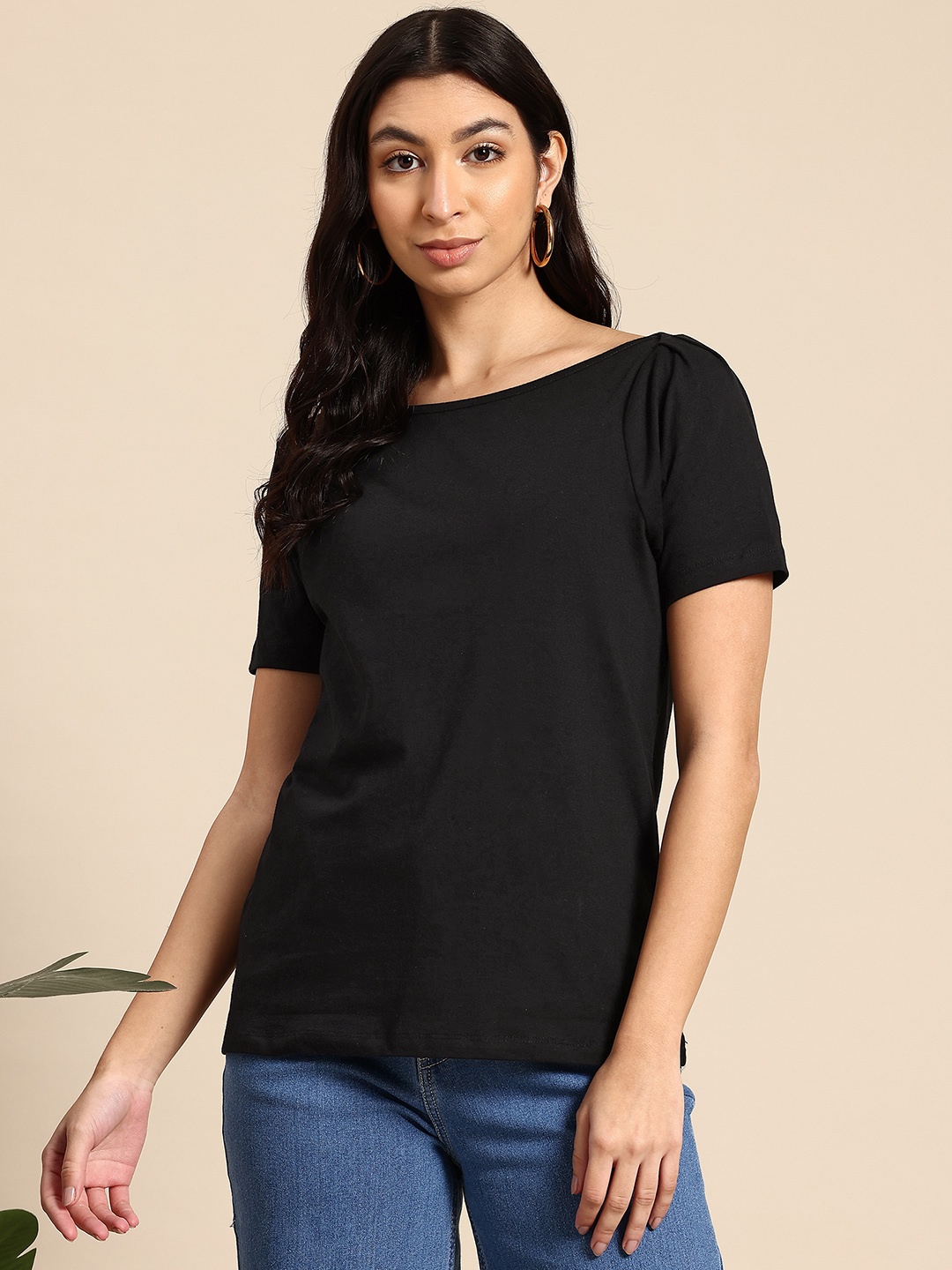 

Mast & Harbour Pure Cotton T-shirt, Black