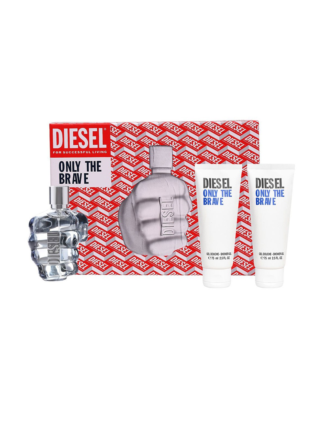 

DIESEL Only The Brave Gift Set - Eau De Toilette 125 ml & 2 Shower Gel 75 ml each, Red