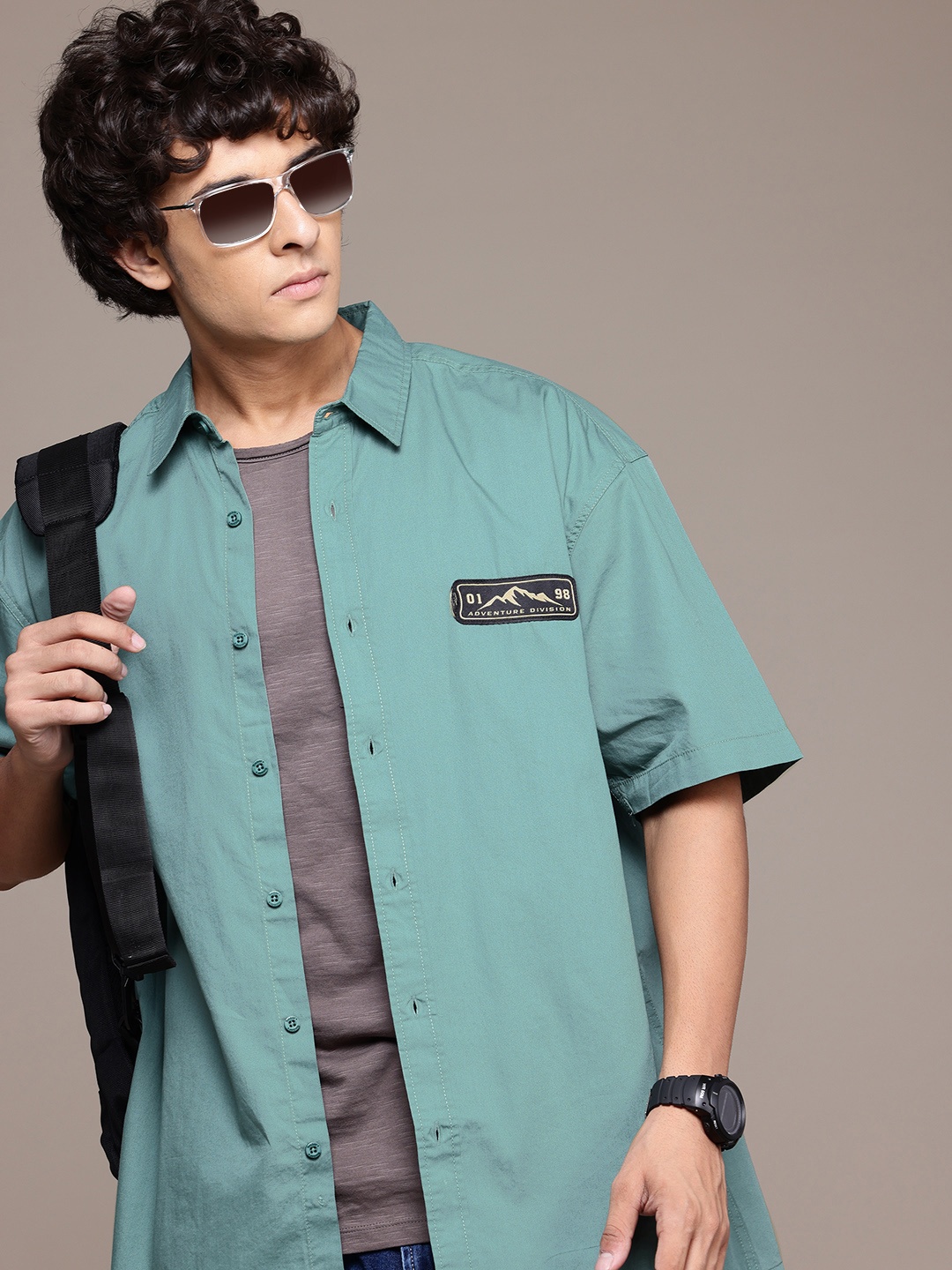 

The Roadster Lifestyle Co. Pure Cotton Relaxed Fit Shirt, Green