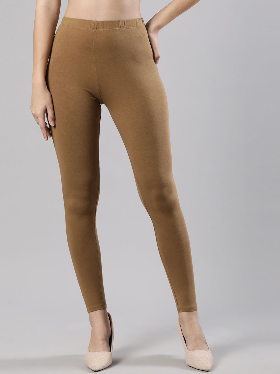 

Femmora Women Ankle-Length Leggings, Camel brown