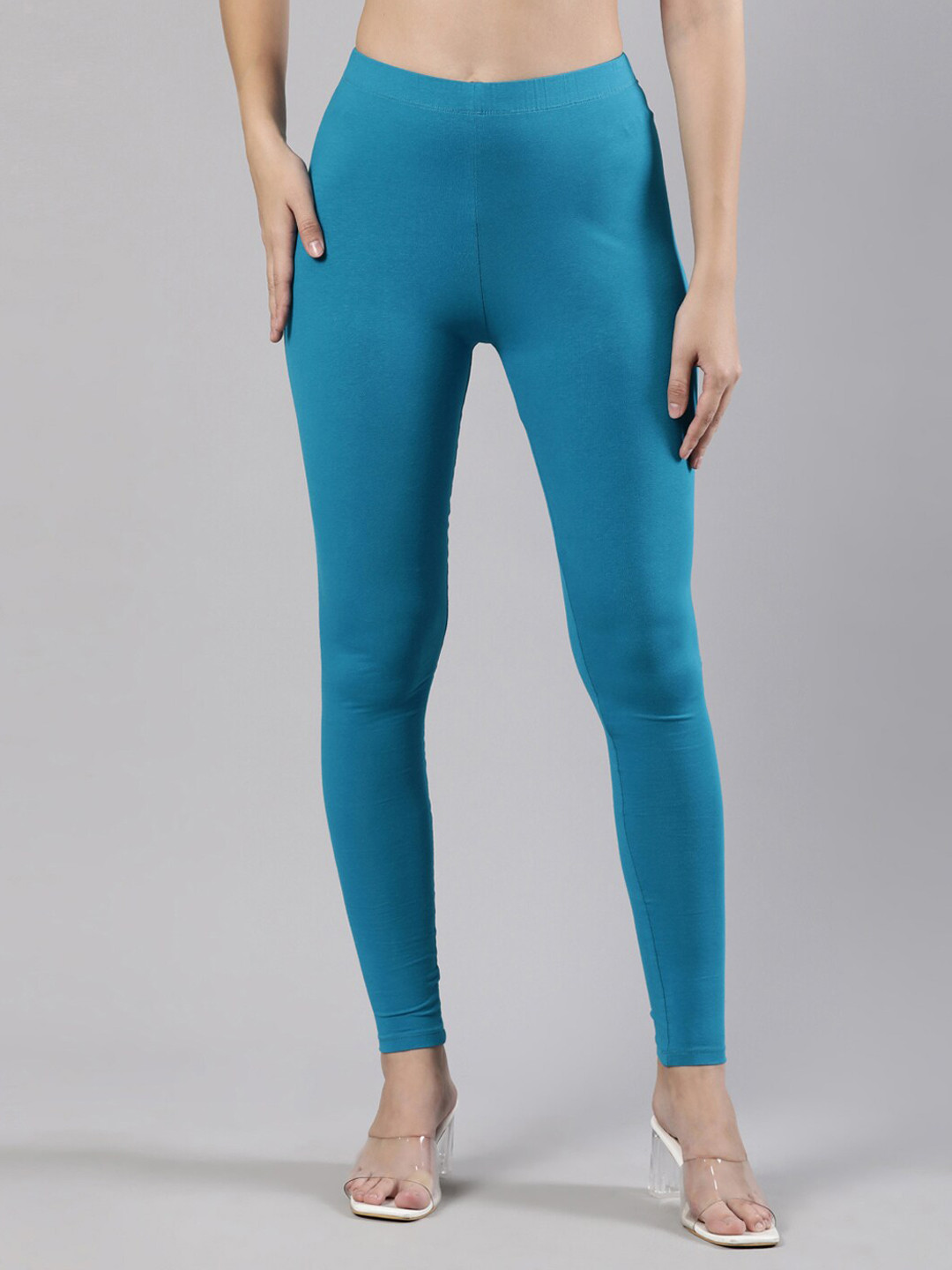 

Femmora Soft and comfortable Solid Ankle Length Leggings, Blue