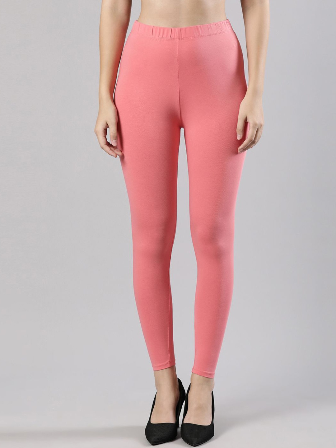 

Femmora Soft and comfortable Solid Ankle Length Leggings, Pink