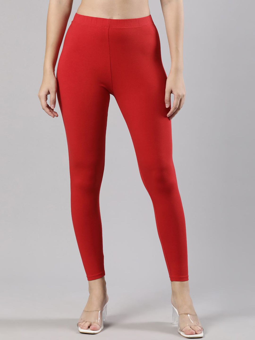 

Femmora Ankle-Length Leggings, Red