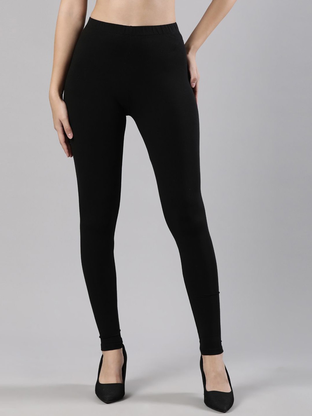 

Femmora Women Ankle Length Leggings, Black