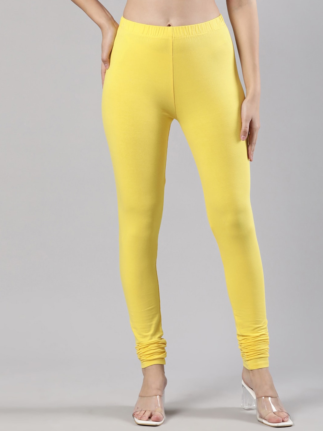 

Femmora Women Churidar-Length Leggings, Gold