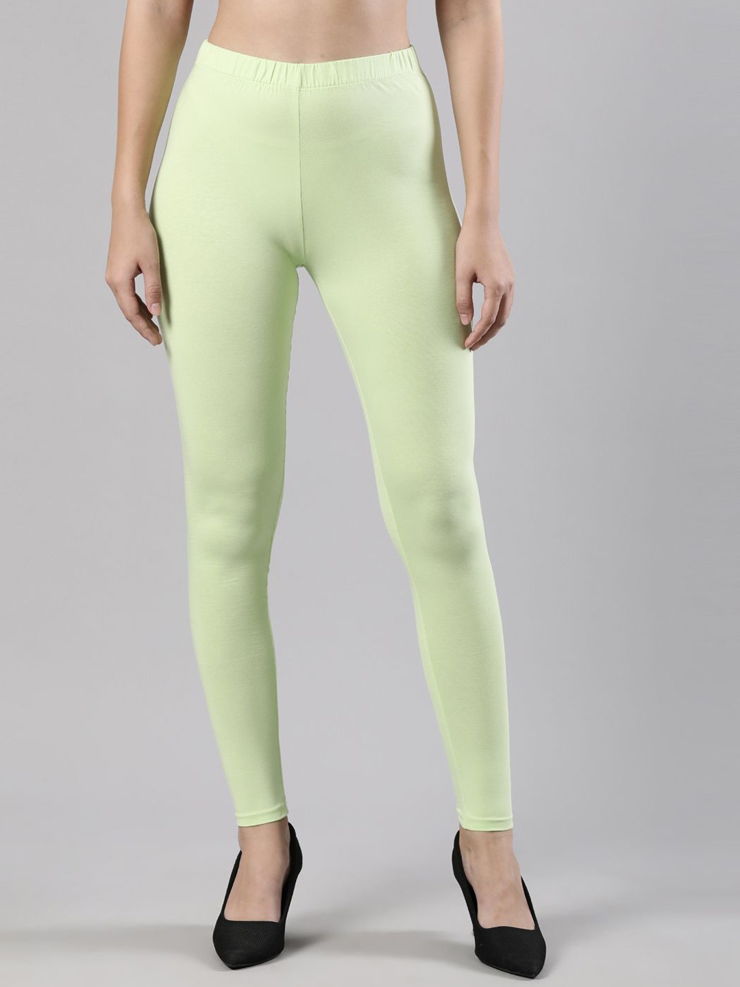 

Femmora Women Cotton Ankle Length Legging, Lime green