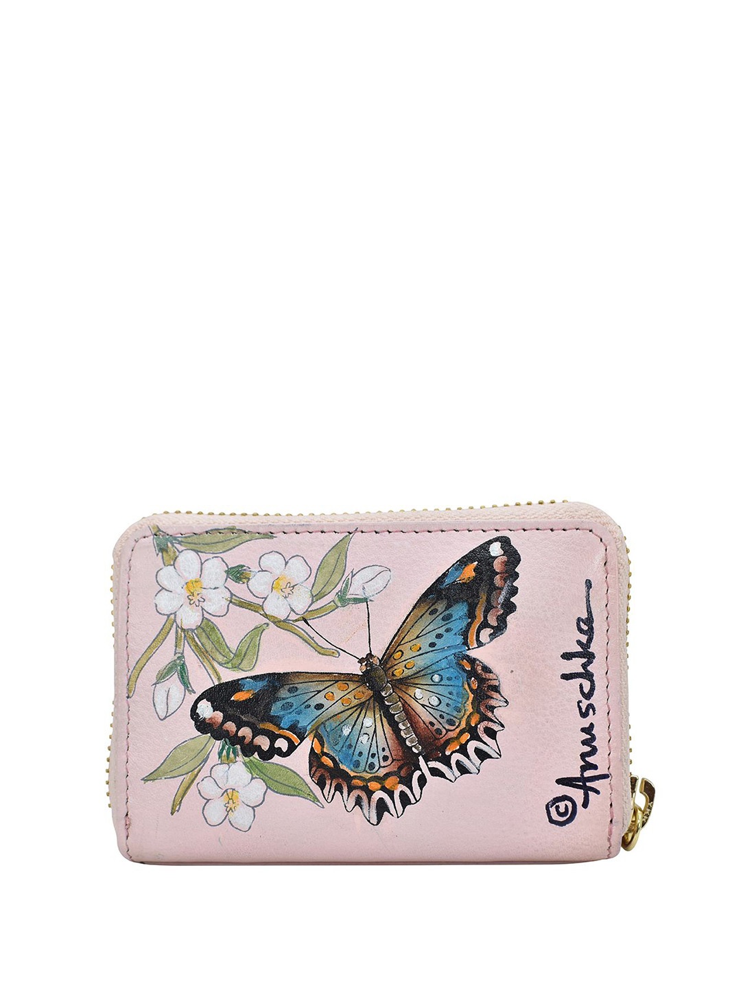 

Anuschka Graphic Printed Leather Card Holder, Pink