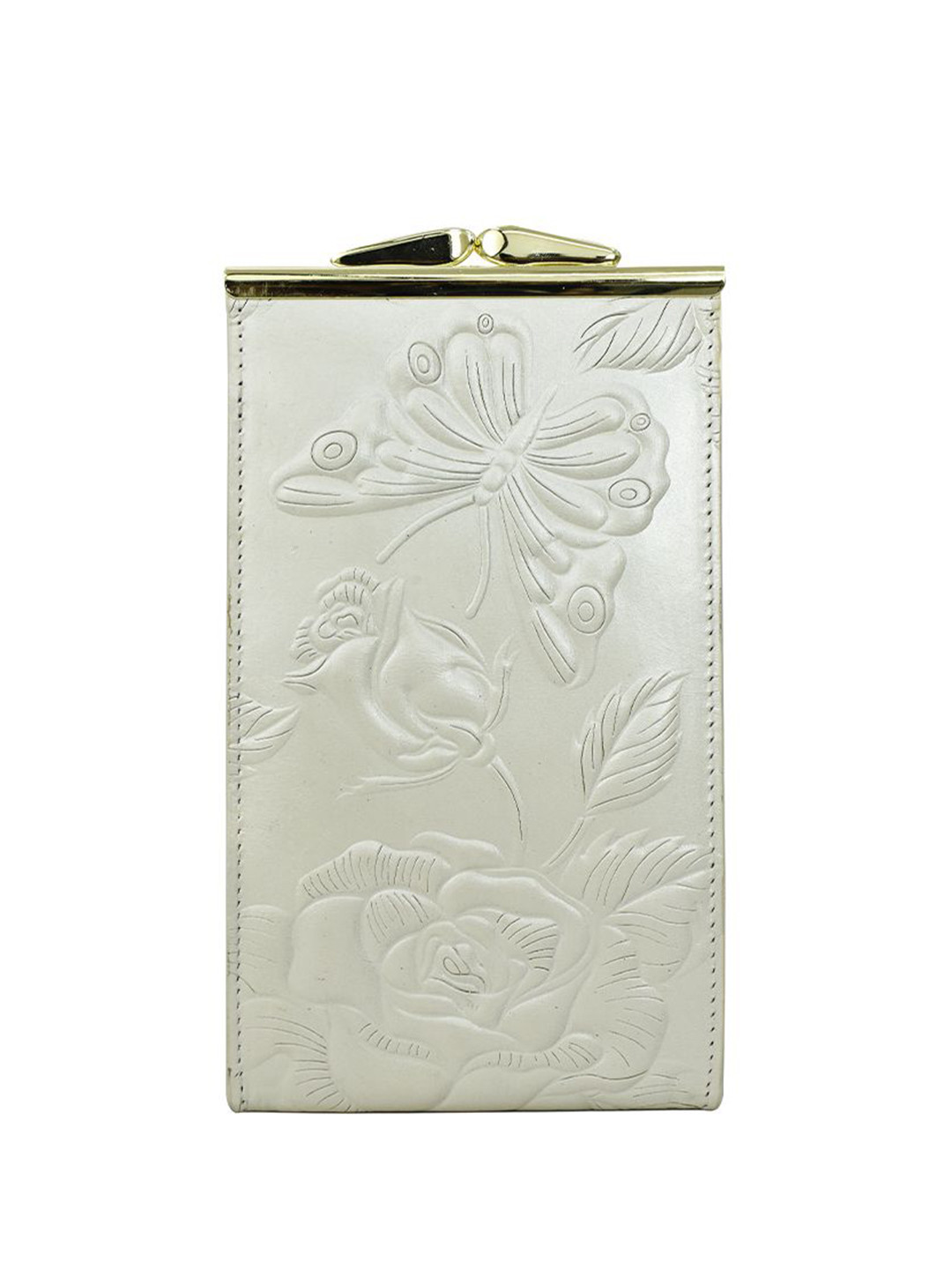 

Anuschka Printed Leather Purse Clutch, White