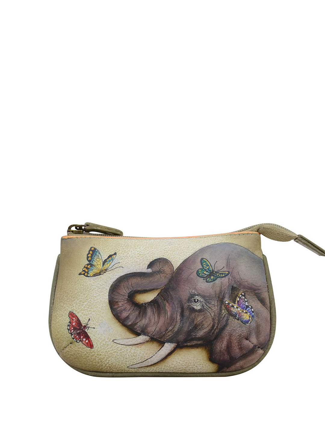 

Anuschka Printed Leather Purse Clutch, Champagne