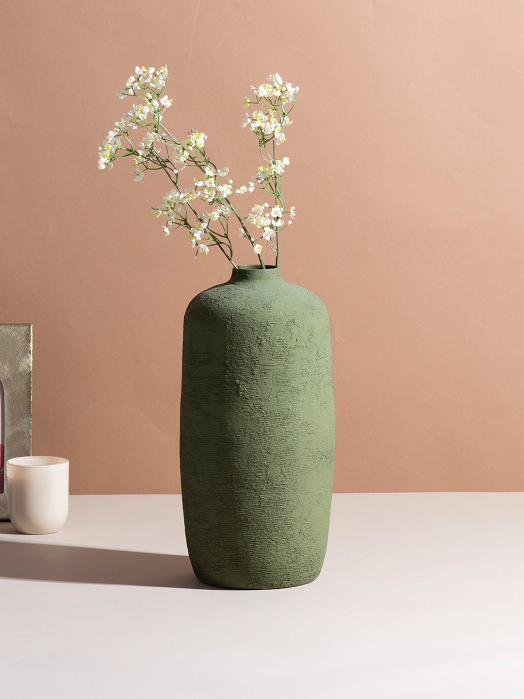 

nestroots Green Cylindrical Shaped Flower Vase