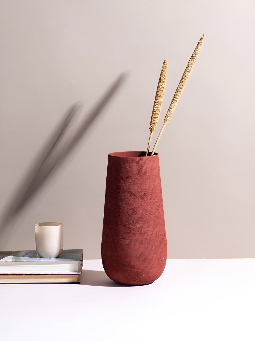 

nestroots Tan Brown Textured Cylindrical Shaped Vases