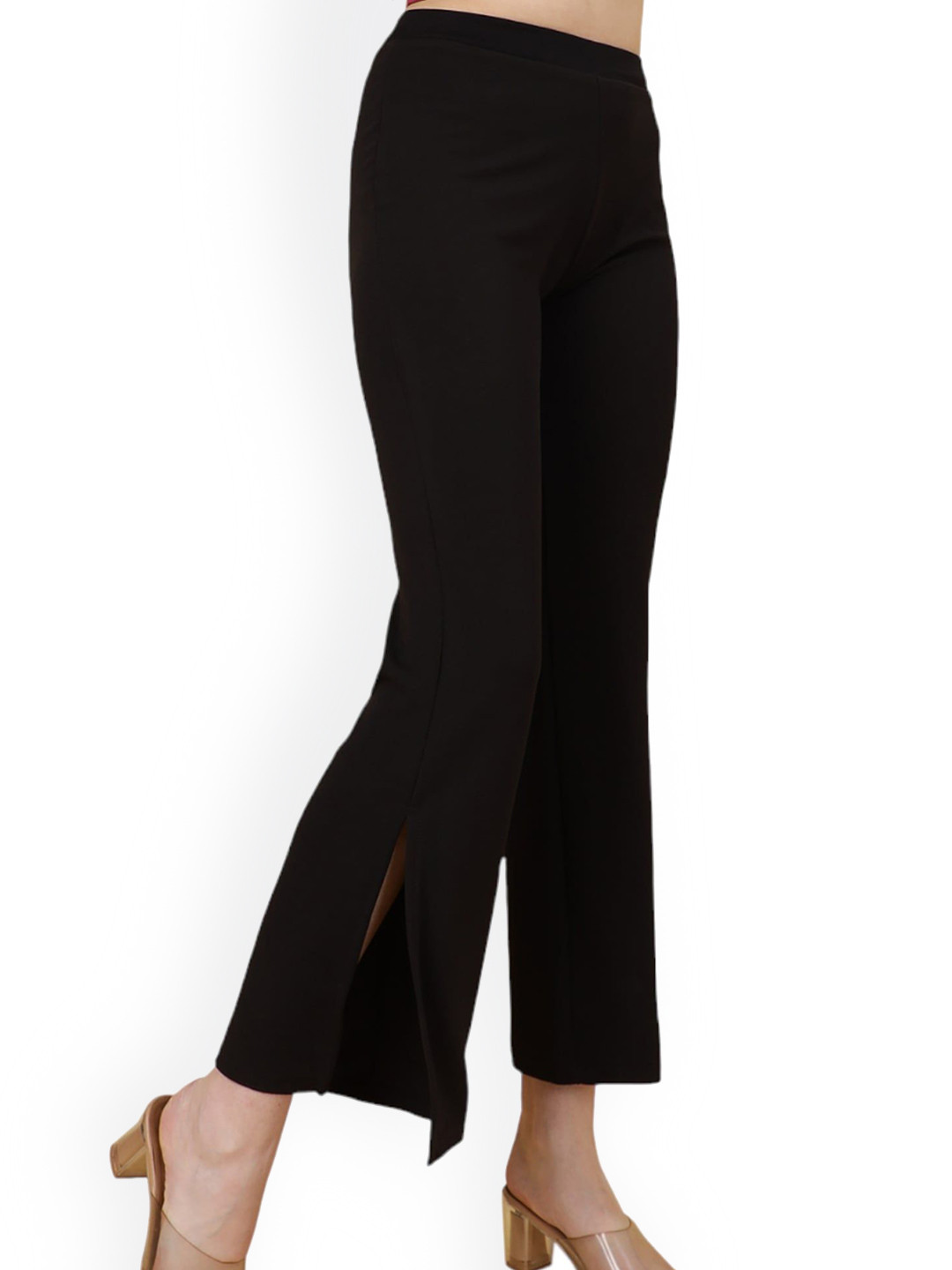 

BAESD Women Relaxed Straight Leg Easy Wash High-Rise Bootcut Trousers, Black