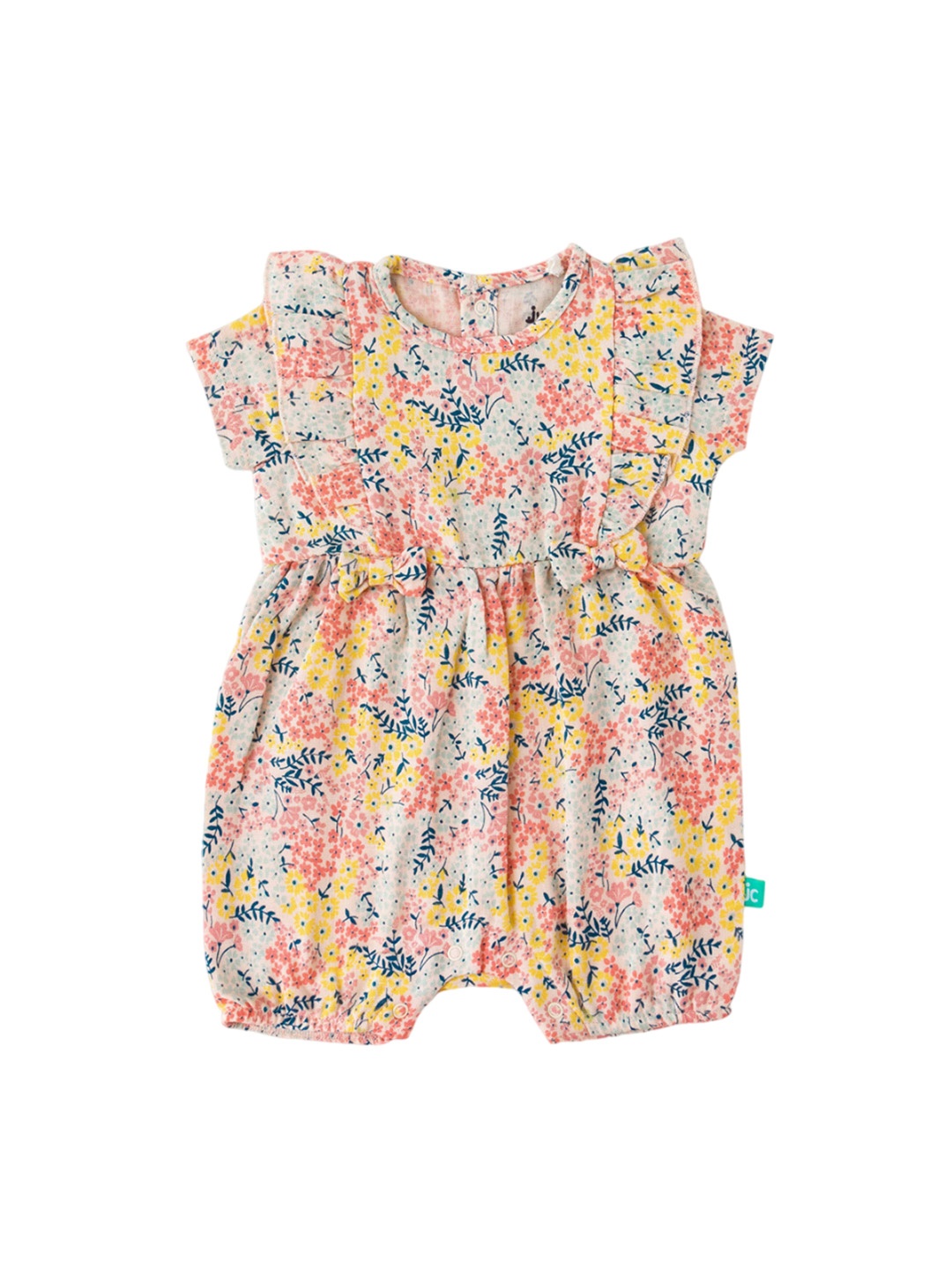 

StyleCast x Revolte Girls Graphic Printed Round Neck Cotton Rompers, Pink