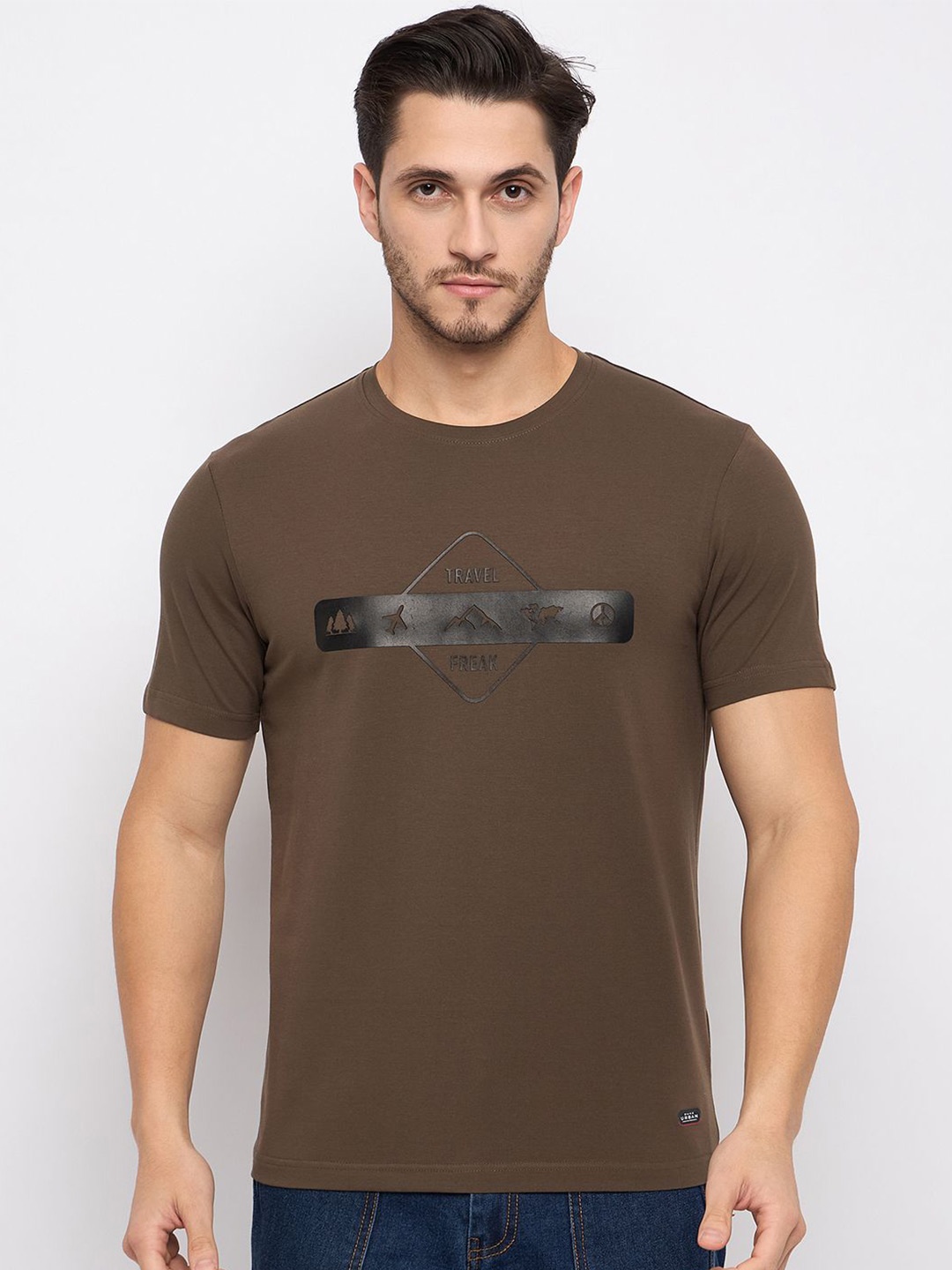 

Duke Men Typography Printed Round Neck T-shirt, Green