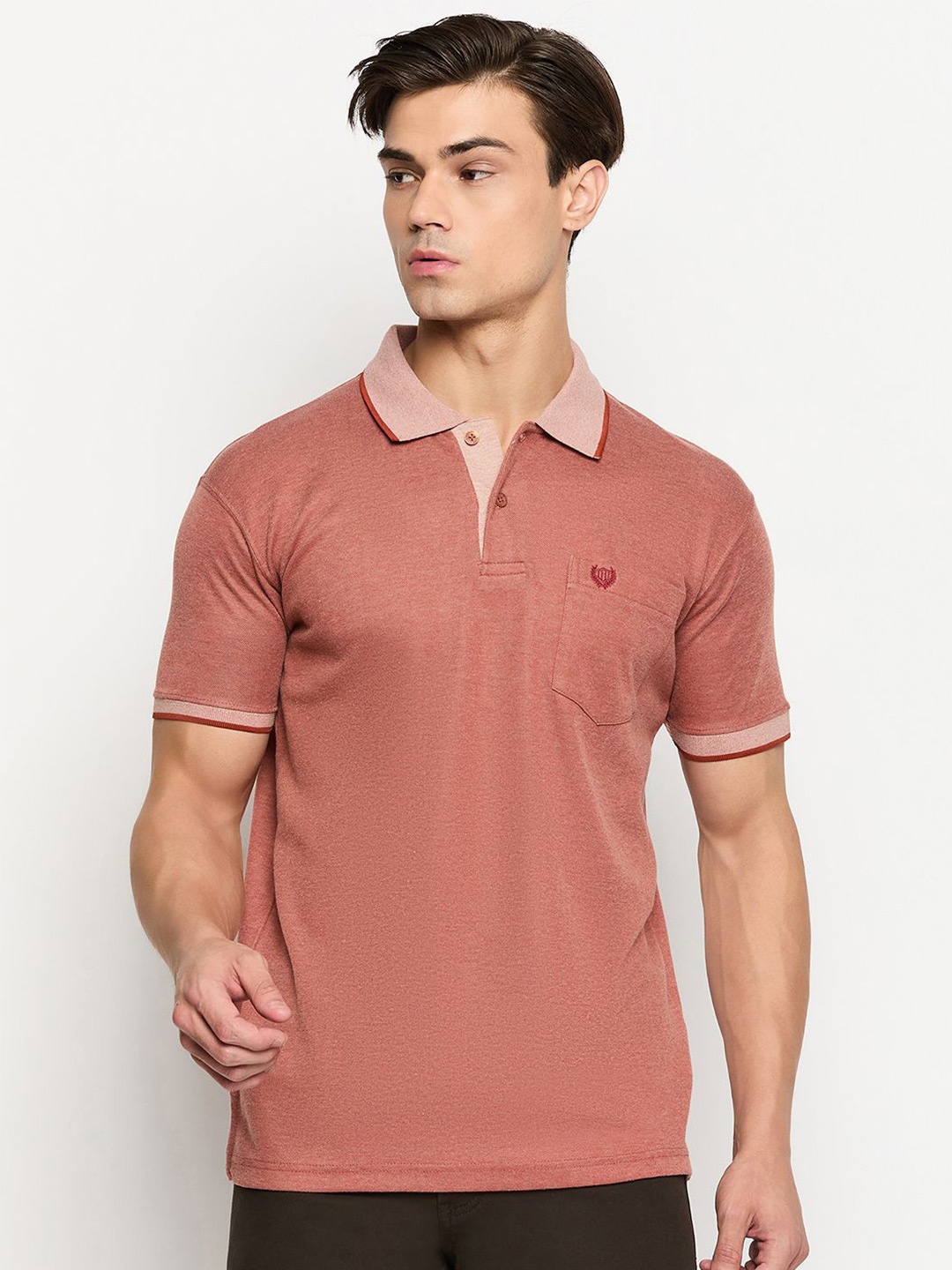 

Duke Men Solid Polo Collar Pockets T-shirt, Red
