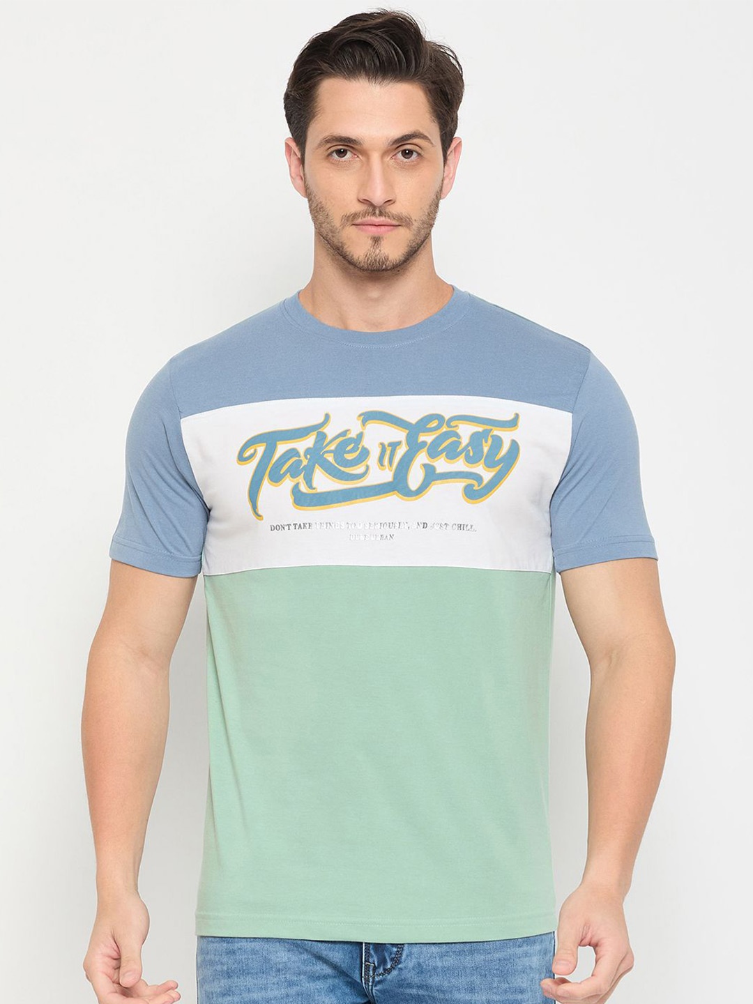 

Duke Men Typography Printed Round Neck T-shirt, Blue