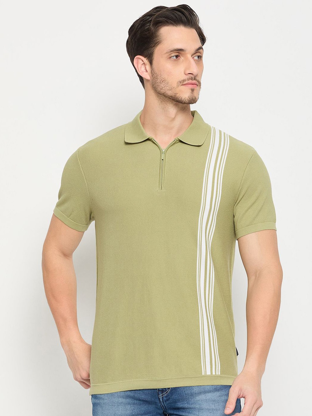 

Duke Men Solid Polo Collar T-shirt, Green