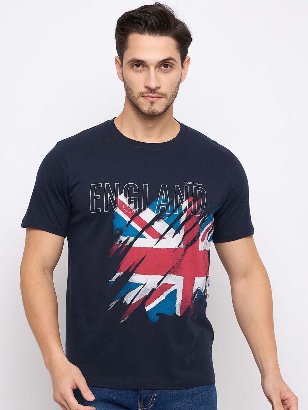 

Duke Men Graphic Printed Round Neck T-shirt, Blue