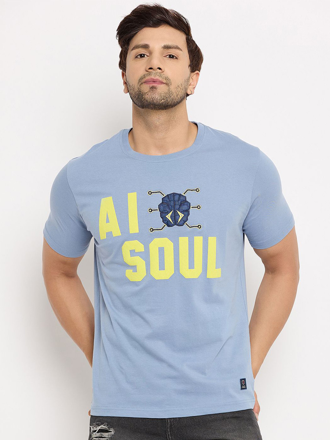 

Duke Men Typography Printed Round Neck T-shirt, Blue