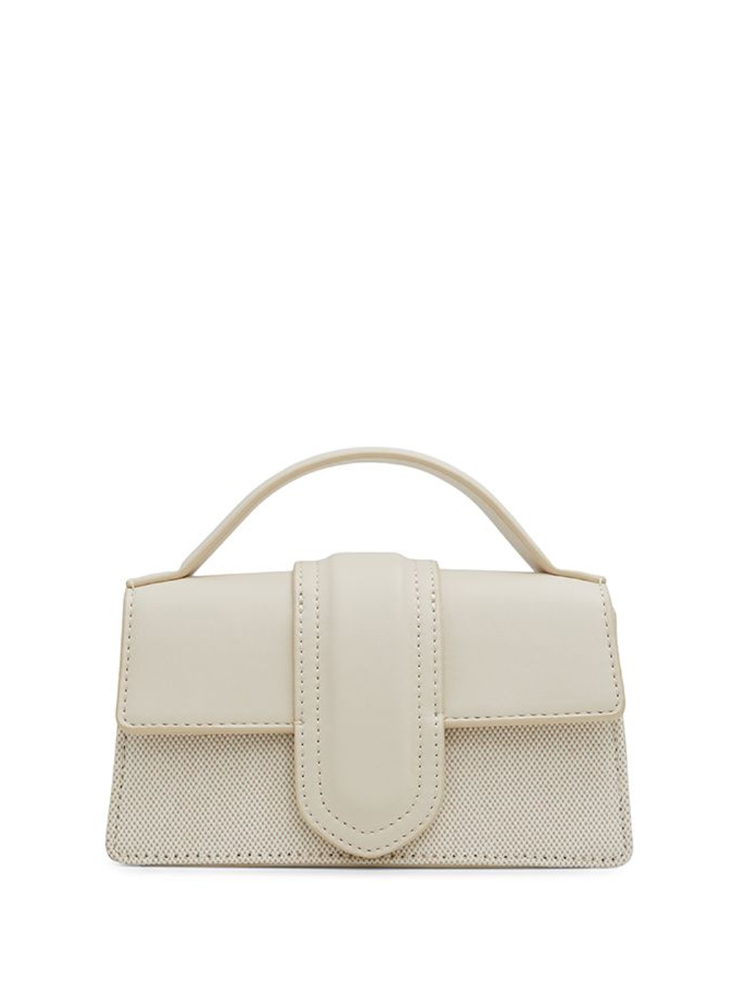 

Call It Spring Textured Buckle Detail Structured Handheld Handbag, Off white