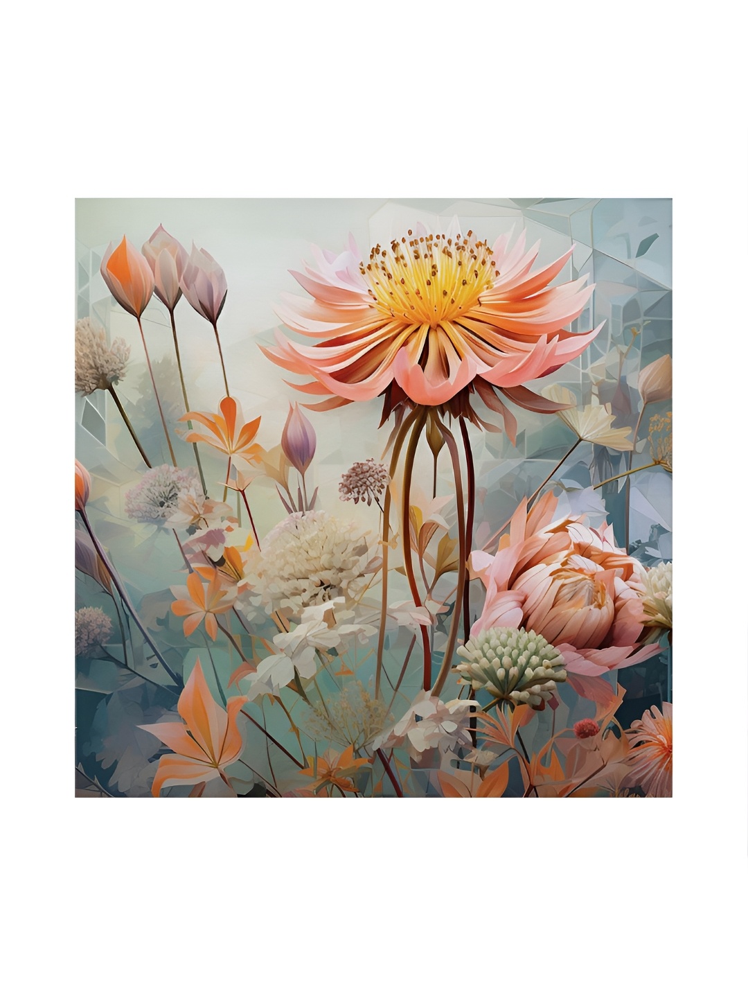 

RANDOM Grey & Pink Canvas Floral and Botanical Painting Wall Art