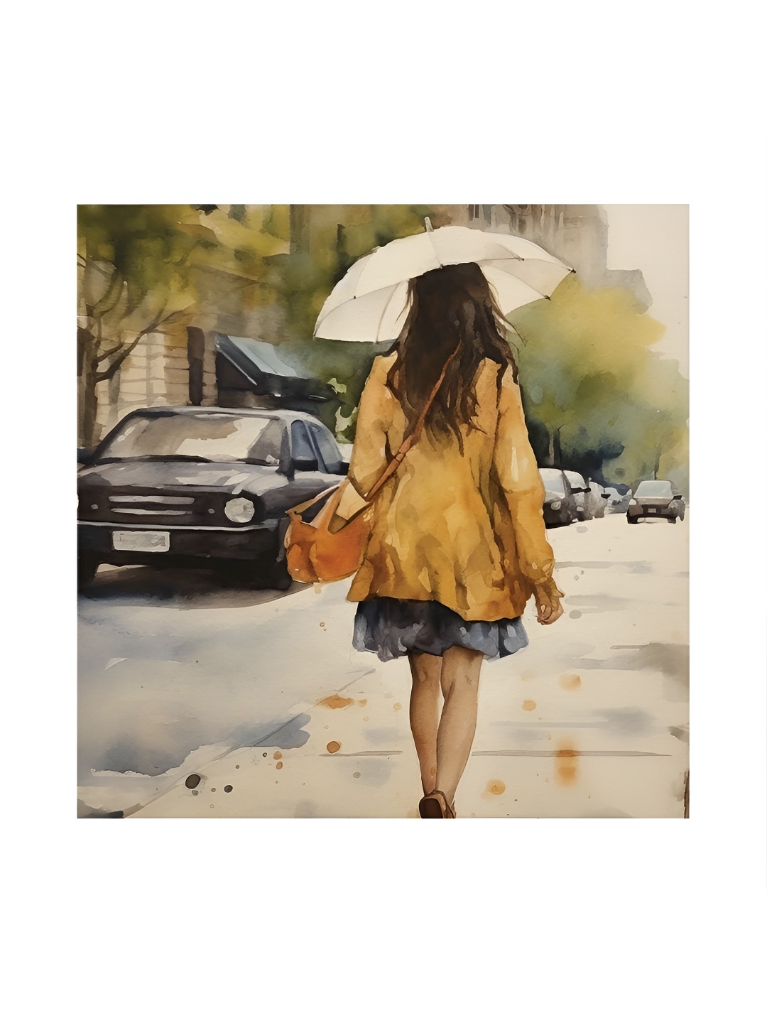 

RANDOM Brown & Grey Canvas Painting Wall Art