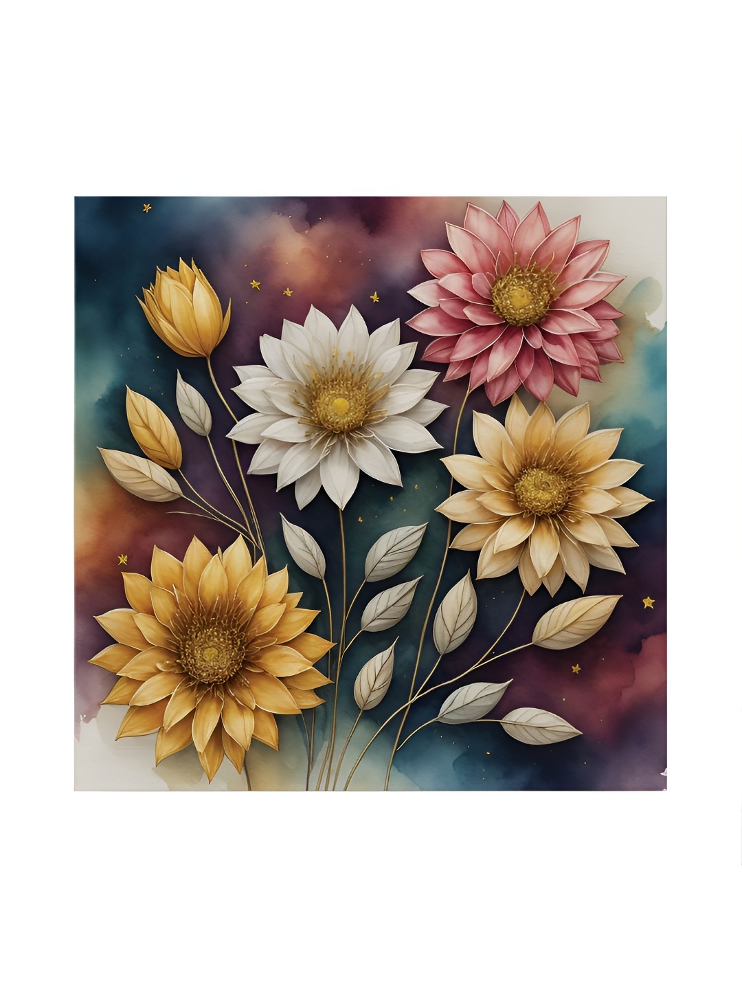 

RANDOM Green & White Canvas Painting Wall Art