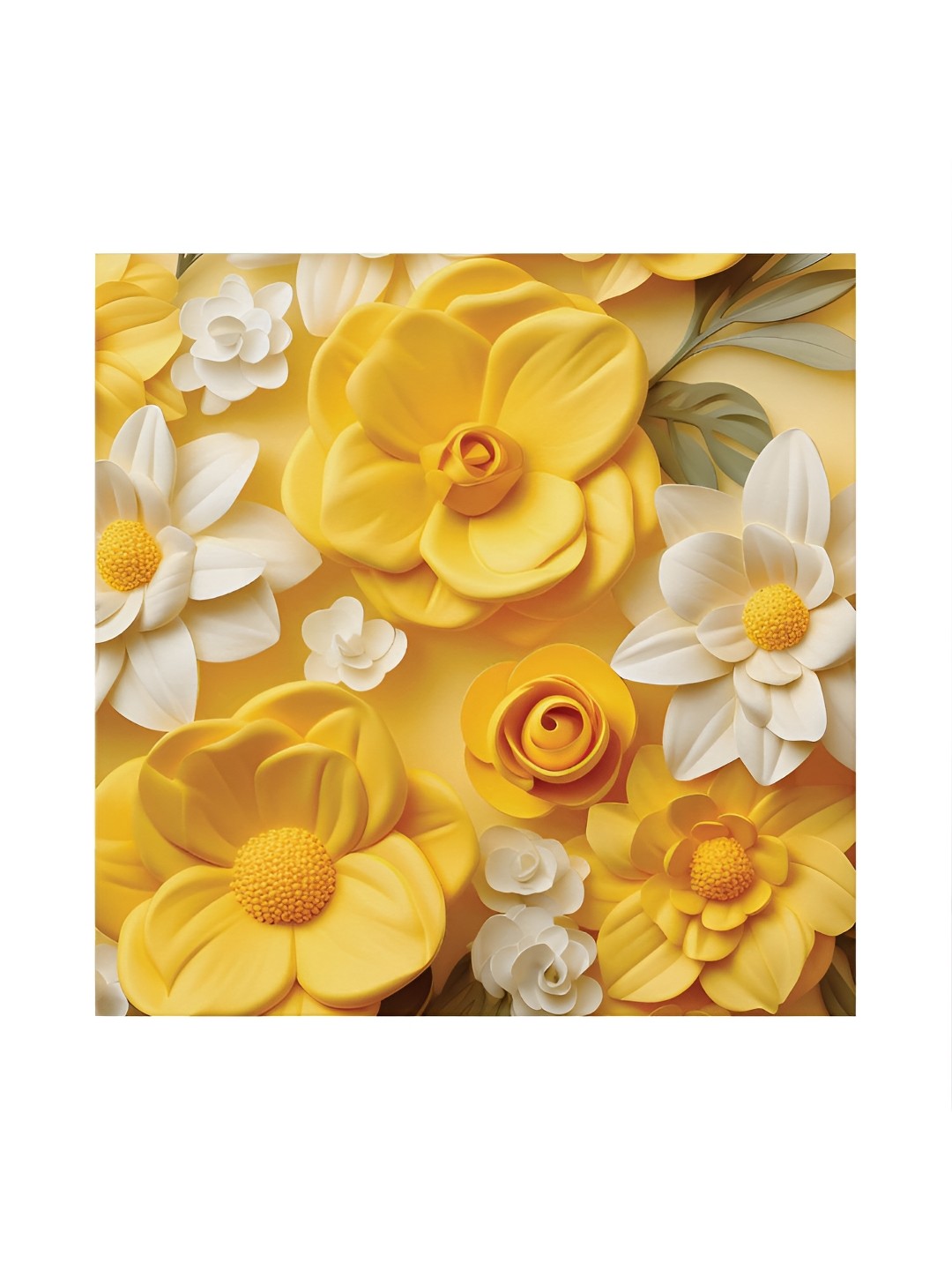 

RANDOM Yellow & White Canvas Painting Wall Art