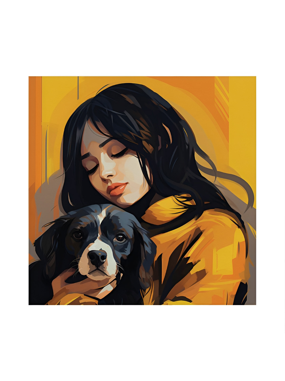 

RANDOM Yellow & Black Canvas Painting Wall Art