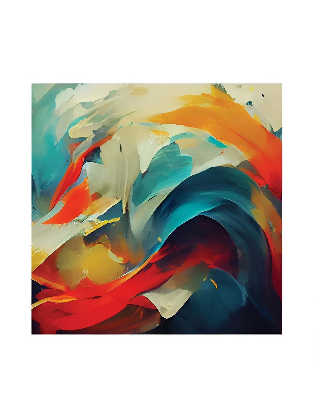 

RANDOM Blue & Orange Canvas Abstract Painting Wall Art