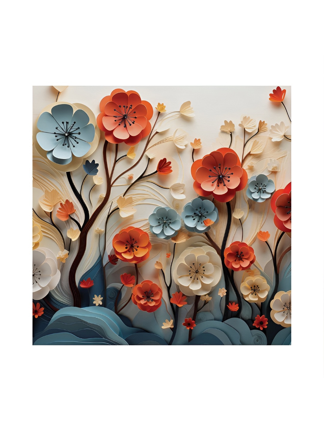 

RANDOM Orange & Blue Canvas Floral and Botanical Painting Wall Art