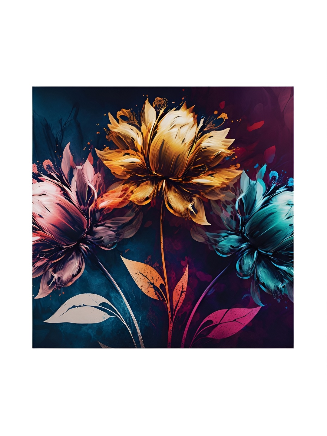 

RANDOM Blue & Pink Canvas Floral and Botanical Painting Wall Art