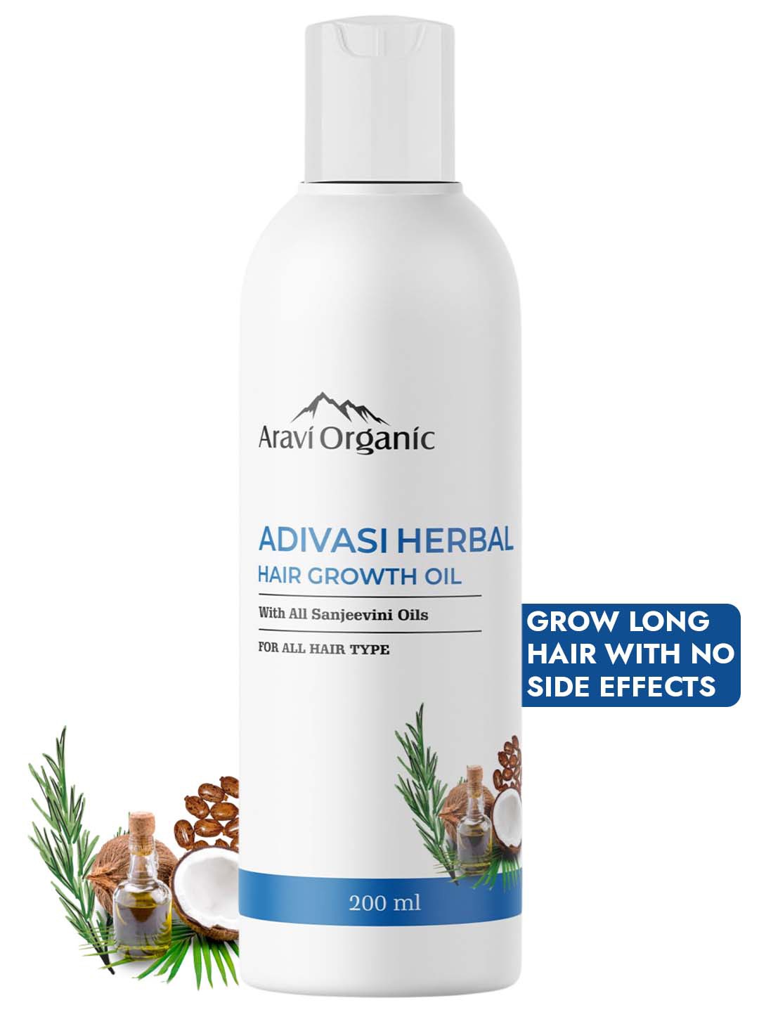 

Aravi Organic Adivasi Herbal Oil for Quick Hair Growth & Control Hair Fall - 200 ml, Transparent