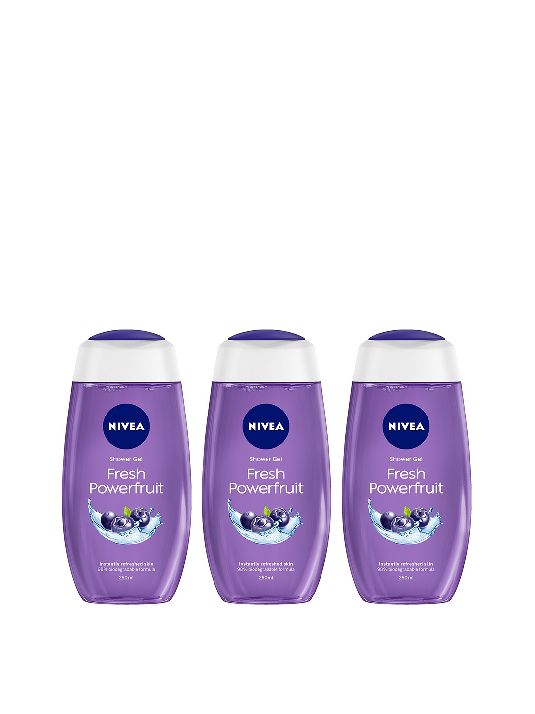 

Nivea Set of 2 Fresh Powerfruit Shower Gel with Antioxidants & Blueberry Scent- 250ml each, Purple