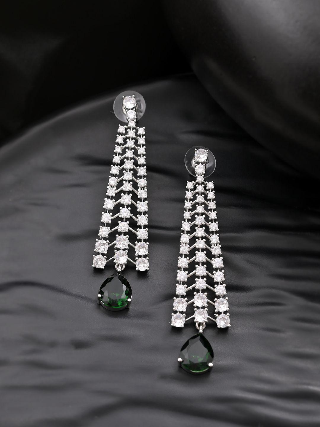 

Silvermerc Designs Diamond Shaped Drop Earrings, Green