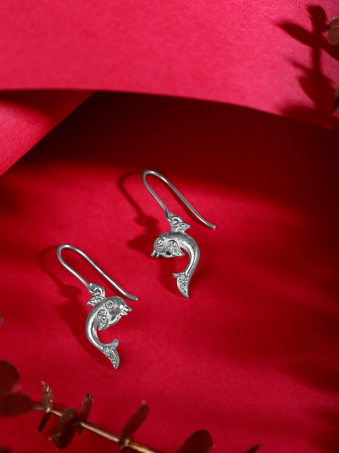

Unniyarcha Stones-Studded Quirky Drop Earrings, Silver