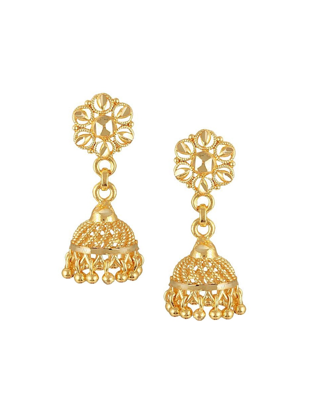 

Vighnaharta Gold-Plated Dome Shaped Jhumkas